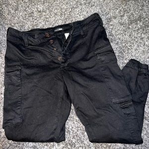 Black cargo joggers